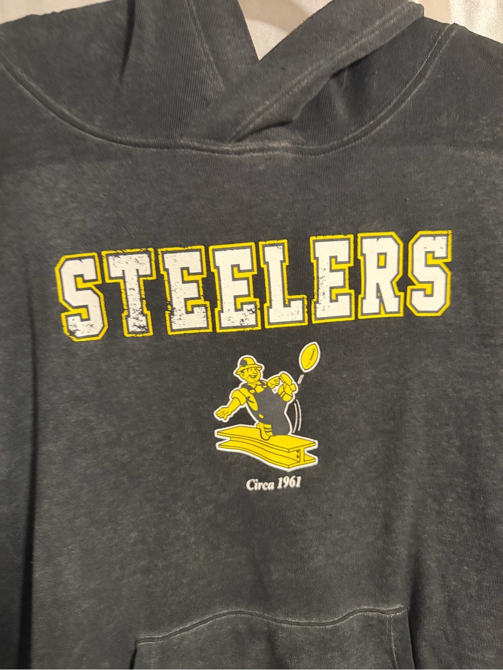 Pittsburgh Steelers Womens Cropped Hoodie Pullover NFL Football Size XL - Picture 6 of 9